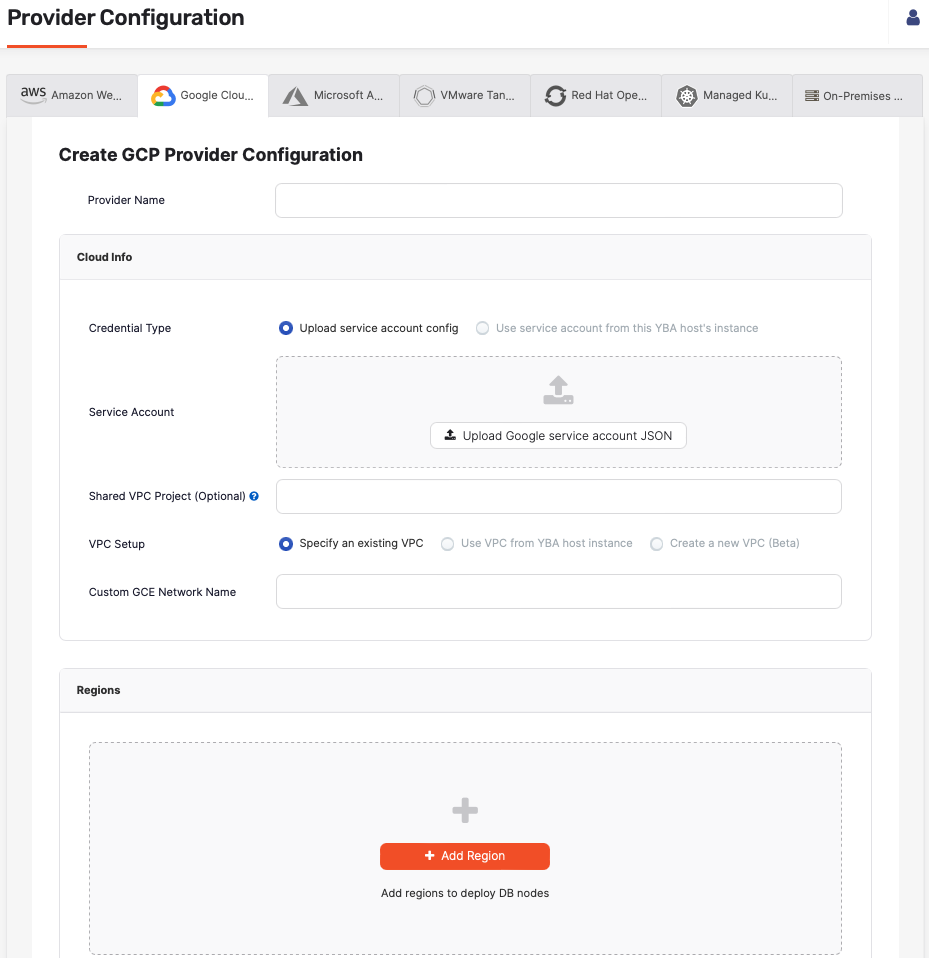 Create GCP provider Create GCP provider